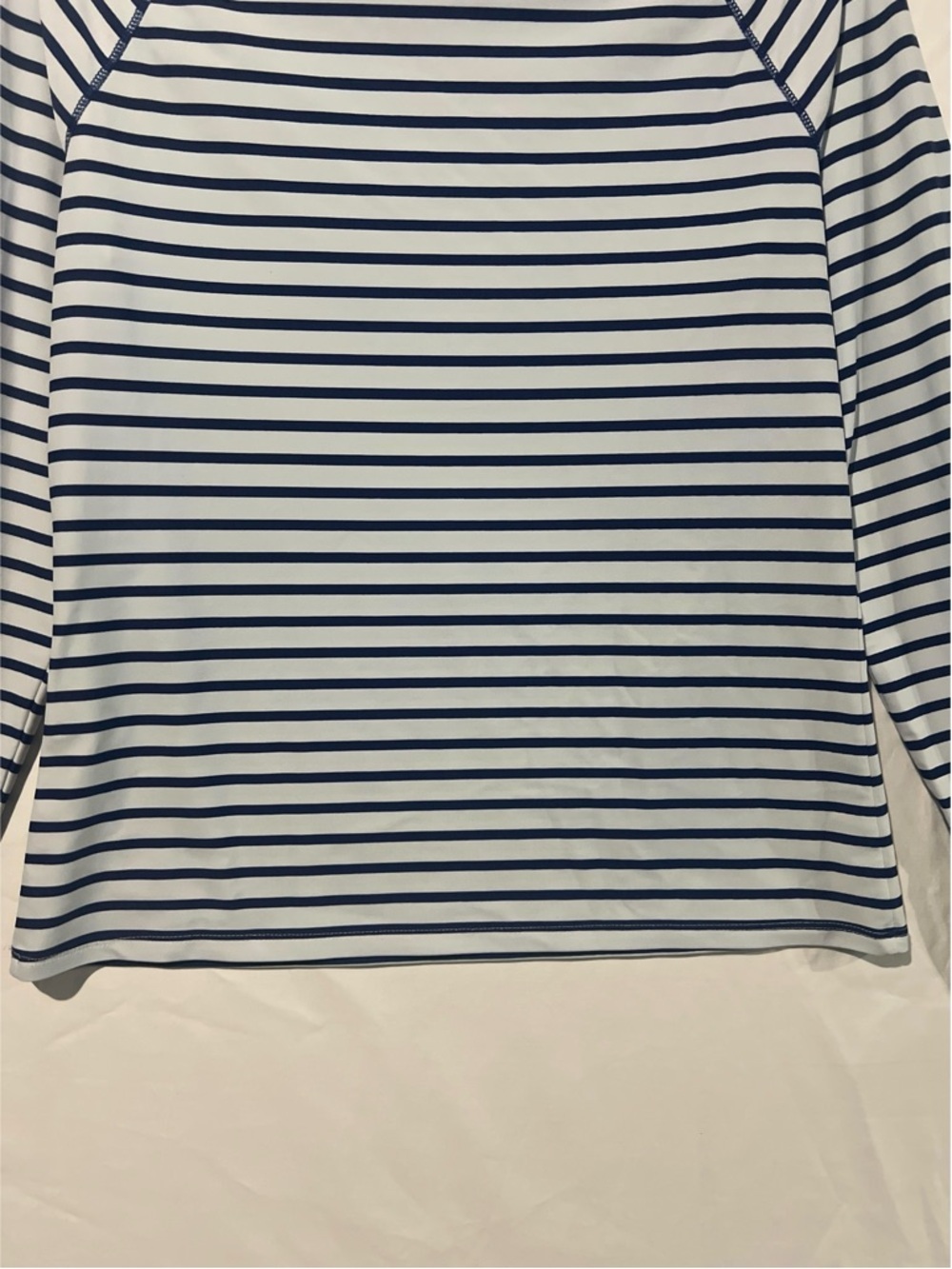 Cabana Life Swim Top Women’s Large Navy Stripe Zipper Rashguard - Picture 7 of 13